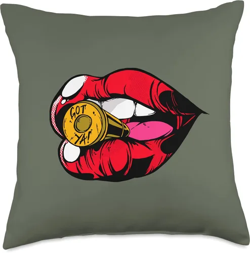 Miniatura 5 de Rojo Sexy Labios Dientes Lengua Boca Almohada