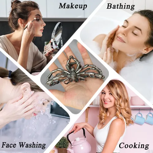 Miniatura 8 de Pinzas para el cabello grandes y realistas de metal negro con garra de araña, agarre fuerte, antideslizantes, accesorios para el cabello grueso