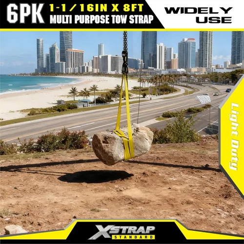 Miniatura 3 de XSTRAP STANDARD 2PK 1-3/4''x 8 pies de correas de remolque con extremos en bucle, eslinga de elevación con correa de tela