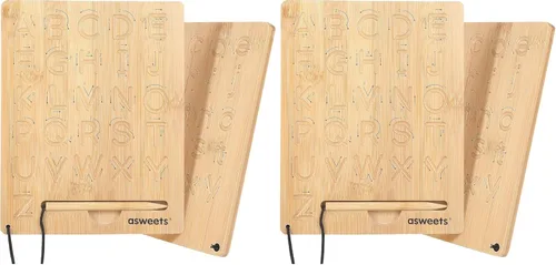 Miniatura 8 de Asweets Montessori - Tabla de trazado del alfabeto de madera, tablero de práctica de letras de madera, tableros de doble cara para niños pequeños