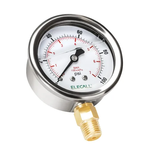 Medidor de presión lleno de aceite de silicona de 100psi para prueba de presión de agua, aceite y aire en bomba de piscina, filtro de arena,