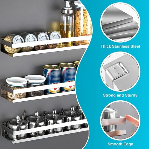 Miniatura 4 de Estante de baño de acero inoxidable de 15.75 pulgadas, estante de ducha para baño, cocina, ducha, estante de almacenamiento de metal a prueba