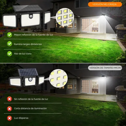 Miniatura 4 de Luces solares al aire libre MIHANI, luces de cubierta con sensor de movimiento de carga rápida al aire libre para terraza con alta luminosidad