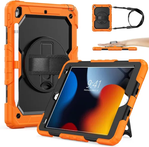 Miniatura 10 de SIBEITU Funda compatible con iPad de 9ª/8ª/7ª generación con protector de pantalla para bolígrafo, funda para iPad de 10.2 pulgadas, funda
