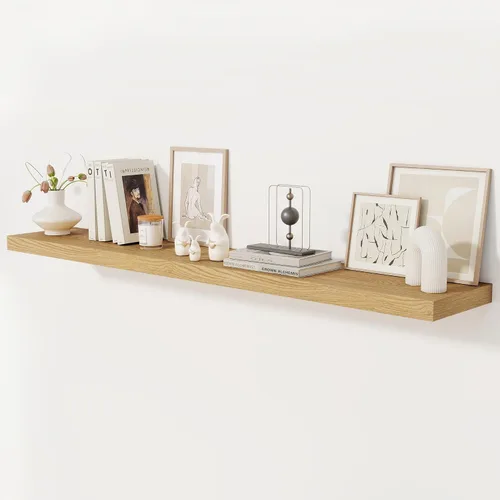 Miniatura 53 de Fun Memories - Estante flotante de 12 pulgadas, estantes de pared de madera rústica para decoración de pared y almacenamiento, estante flotante