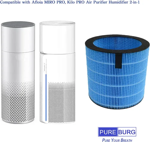 Miniatura 2 de PUREBURG Filtros humidificadores compatibles con Afloia MIRO PRO, humidificador purificador de aire Kilo PRO 2 en 1, paquete de 2