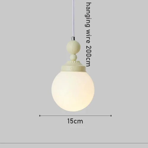 Miniatura 4 de Lámpara colgante de cristal con forma de globo crema, iluminación moderna para isla de cocina, 1 luz, mini lámpara colgante E27/E26, enchufe