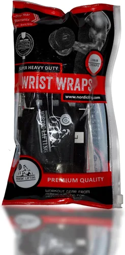 Miniatura 6 de Nordic Lifting Wrist Wraps Super Heavy Duty (1 Pair/2 Wraps) 24" Support for Weight Lifting Powerlifting Gym Cross Training- Weightlifting