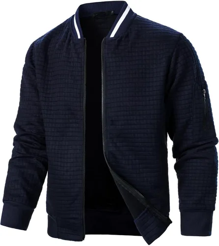 Miniatura 9 de Chaquetas ligeras para hombre Chaquetas ligeras casuales para hombre Chaqueta bomber de sarga con cremallera Chaqueta universitaria con cremallera