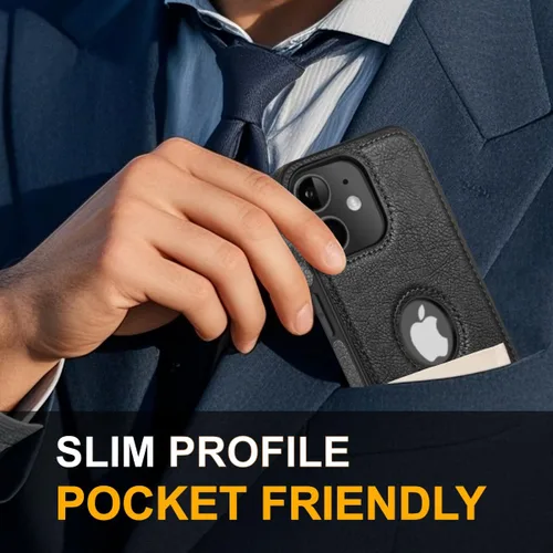 Miniatura 5 de Funda protectora de cuero de lujo con diseño único para iPhone 11, antideslizante, resistente a los arañazos, ultra delgada, funda protectora
