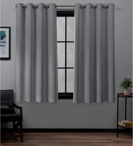 Miniatura 9 de Exclusive Home Curtains - Par de paneles de cortinas, modelo Academy, con ojales para bloqueo total de luz Blanco
