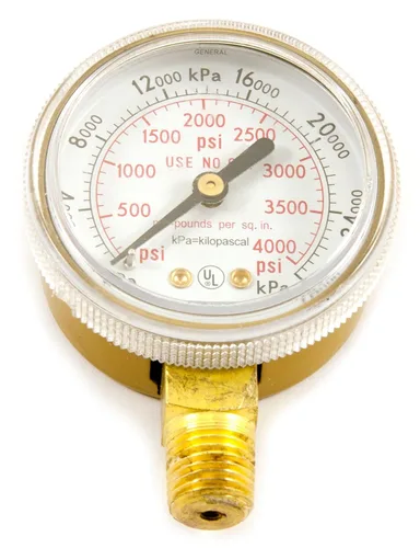 Miniatura 2 de Forney 87727 Medidor de oxígeno, alta presión, 2 pulgadas por 1/4 pulgadas NPT, 0-4000 PSI