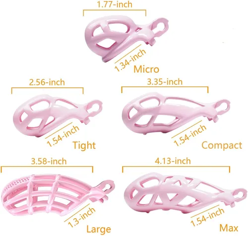 Miniatura 3 de Jaula de castidad masculina Cobra con 5 anillos de resina y cerradura para hombres, transpirable (Grande)