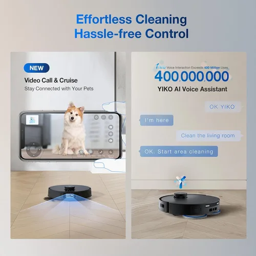 Miniatura 7 de ECOVACS DEEBOT T30S AI Care Robot Aspiradora y Trapeador, 11000Pa, Trapeado de Borde Adaptativo TruEdge, ZeroTangle, AI Instant Re-mop, Lavado
