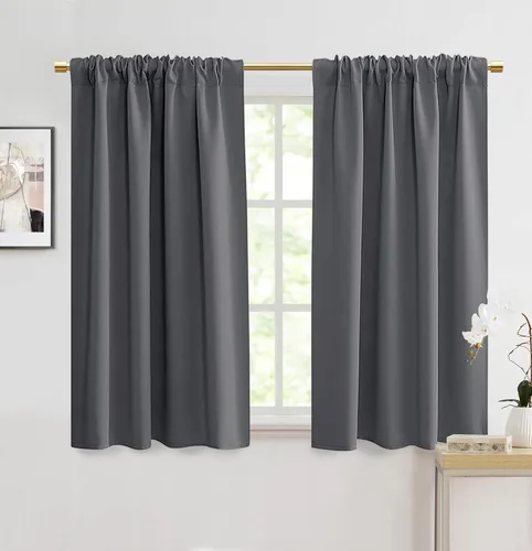 Miniatura 15 de Cortinas opacas de 48 pulgadas de largo, 34 pulgadas de ancho x 48 pulgadas de largo, cortinas opacas cortas con aislamiento térmico para Beige