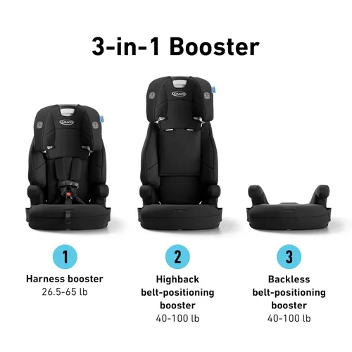 Miniatura 2 de Graco Tranzitions - Asiento elevador de arnés 3 en 1, asiento de automóvil orientado hacia adelante, respaldo alto, a refuerzo sin espalda, Eloise
