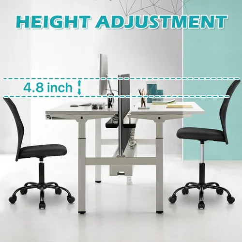Miniatura 4 de Sillas de Oficina en Casa Sillas de Escritorio Pequeñas Ergonómicas Sin Brazos para Computadora Sillas Cómodas con Ruedas Silla de Tarea Silla