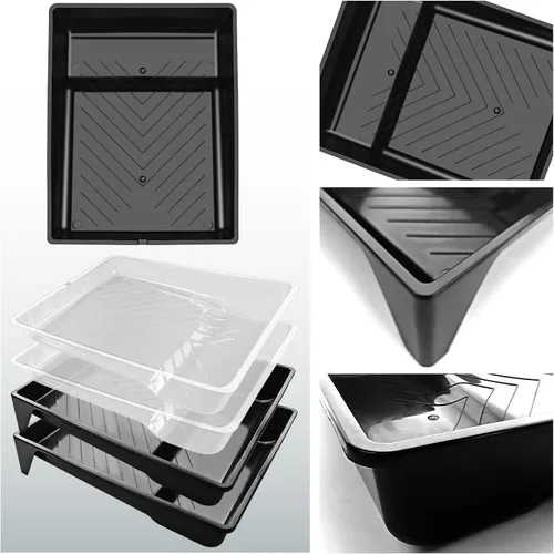Miniatura 3 de Great Andrew Paquete de 4 Forros para Bandejas de Pintura de 9 Pulgadas, 2 Bandejas de Plástico Resistente con 2 Forros Desechables para Bandejas