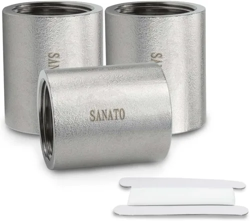 Miniatura 8 de SANATO 3 piezas SS 304 forja pezón fundido piple, 3/4 "NPT x 3/4" NPT macho roscado, 1.969 in accesorios de tubería