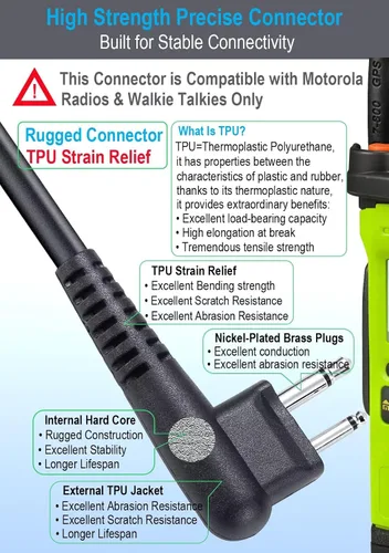 Miniatura 3 de commountain Micrófono de altavoz para radios Motorola R2 CP100D CP200D CP200 CP185 CLS1410 CLS1110 BPR40D BPR40 RDU4100 RDU4160D RMU2040 RMU2080D