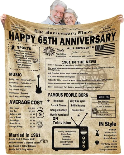 Miniatura 8 de Manta de boda de 50 aniversario, regalo para 50 aniversario de boda, regalo dorado de 50 años de matrimonio, regalos para pareja, esposa, marido