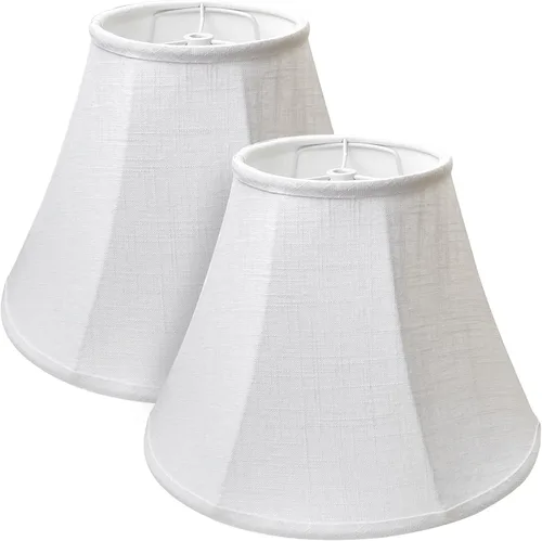 Miniatura 12 de Juego de dos pantallas Tootoo Star blancas para lámpara, juego de pantallas de tela de barril grandes para lámpara de pie y de mesa, 10 x 14 x 10