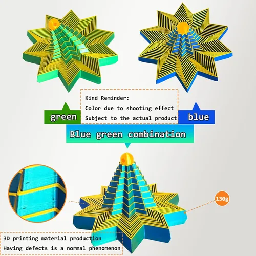 Miniatura 3 de Juguete fractal de copo de nieve, juguete de escritorio ejecutivo impreso en 3D, perfecto para aliviar el estrés, la irritabilidad y la relajación