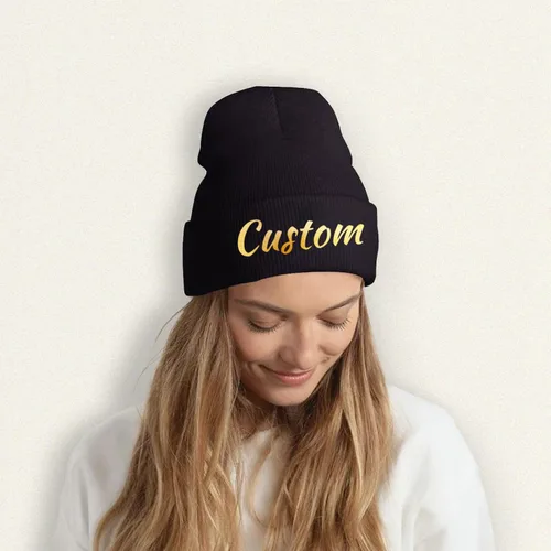 Miniatura 9 de Gorro de punto de invierno personalizado con tu texto y foto para hombres y mujeres