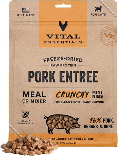 Miniatura 11 de Vital Essentials Comida Cruda Liofilizada de Conejo para Gatos tipo Comida o Mezclador, Trocitos Crujientes, 8 oz