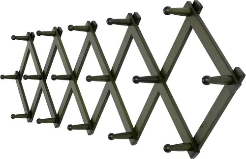 Miniatura 17 de SKOLOO Perchero para sombreros de pared con 17 ganchos, madera maciza, moderno, ampliable, perchero de pared para abrigos, sombreros, bolsos, gorras