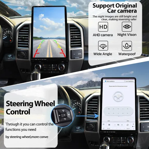 Miniatura 6 de XUENAV Radio de coche Android de 16.8 pulgadas para Ford F150 Raptor 2015 2016 2017 2018 2019 2020 2021 2022 Pantalla táctil Android Auto