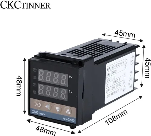 Miniatura 3 de PID Digital Intelligent Industrial Temperature Controller Dual Alarm 220V Relay REX-C100-C400-C700-C900 VAB/MAB SSR Relay Output(REX-C100 MAB)