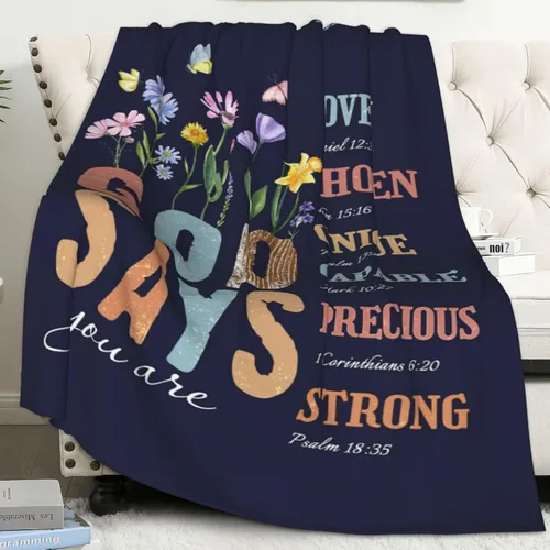 Miniatura 9 de Manta Cristiana, Regalos de Cumpleaños para Mujeres y Hombres, Manta Decorativa Inspiradora de Escritura con Versículo Bíblico Regalos Religiosos