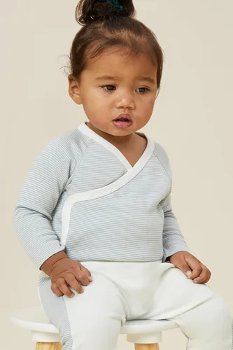 Miniatura 2 de MORI Body tipo kimono de manga larga para bebé para niños y niñas, transpirable, unisex, suave, con botones sin níquel