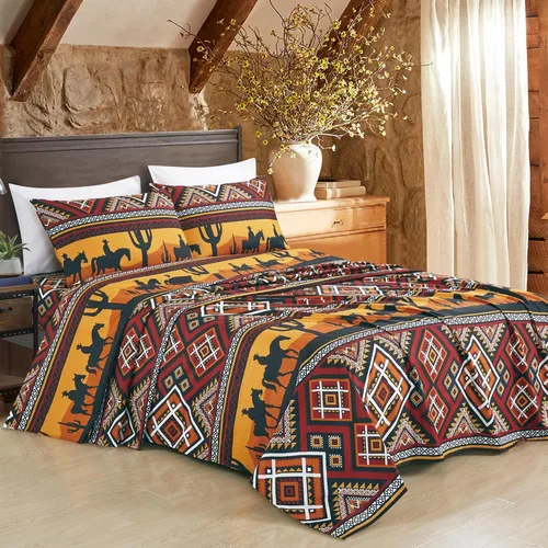 Miniatura 25 de Chezmoi Collection Juego de sábanas geométricas Lodge de 3 piezas tamaño Twin - Multicolor azul con estampado de diamante, microfibra cepillada