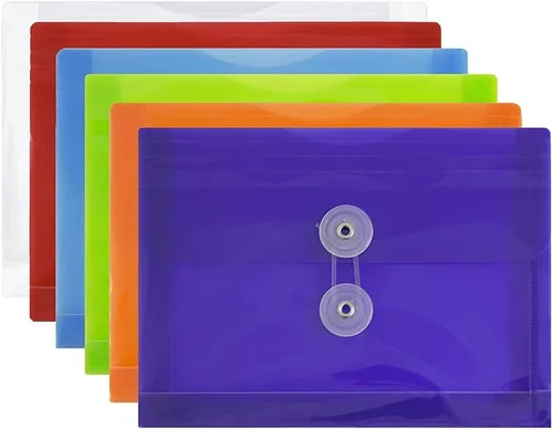 Miniatura 73 de Fundas de plástico con cierre de botón y cordel para guardar documentos (12 fundas de tamaño carta), de JAM Paper, Amarillo