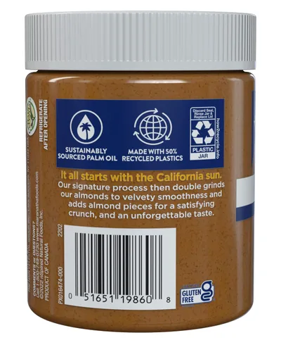 Miniatura 3 de Maranatha Mantequilla de Almendra Crujiente Natural, No Requiere Mezcla, Sin Azúcar ni Sal Añadida, Frasco de 12 Onzas