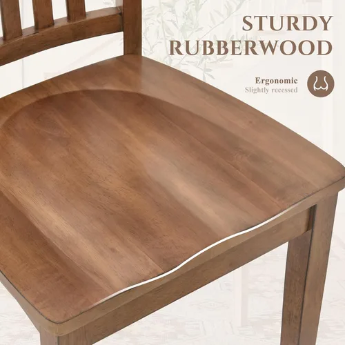 Miniatura 5 de COLAMY Juego de 6 sillas de comedor de madera, silla auxiliar de cocina Windsor con respaldo alto, sillas de comedor de granja para cocina, comedor