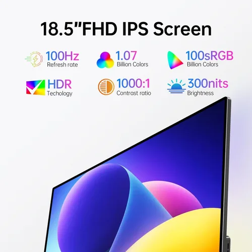 Miniatura 3 de Monitor portátil con pantalla táctil, monitor de pantalla táctil FHD IPS de 18.5 pulgadas, monitores de viaje con soporte y altavoz, pantalla