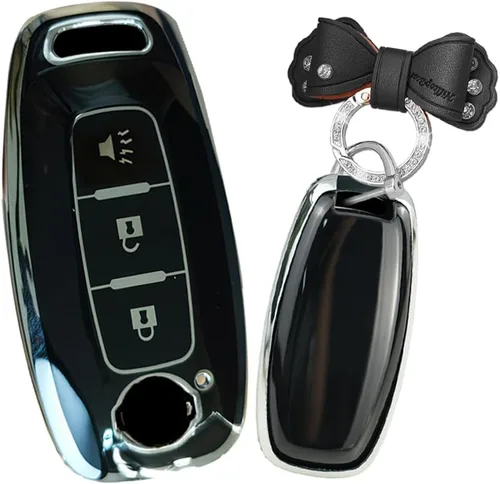Miniatura 12 de Llavero de coche para Nissan X-trail T33 Qashqai suave TPU llavero llavero bolsa accesorios 3 botones