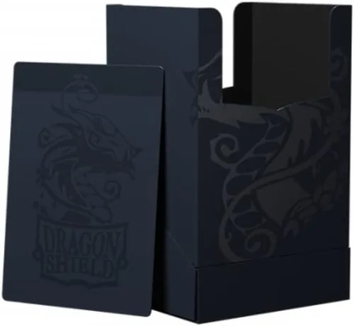 Miniatura 2 de Arcane Tinmen Caja de cartas Dragon Shield, cubierta de cubierta, azul medianoche, negro, duradera y resistente, almacenamiento de tarjetas OCG