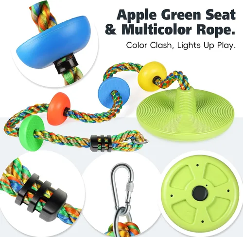 Miniatura 7 de ZNCMRR Cuerda de Escalada para Columpio de Árbol, Asiento de Columpios Resistente de Reemplazo para Niños, Asiento de Columpios de Escalada