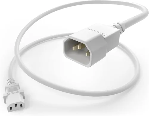 Miniatura 10 de UNC Cable de alimentación PDU C13 a C14, 1.5 pies, paquete de 20 unidades, negro, 10 amperios, SJT 250V, certificación UL, cable de extensión IEC
