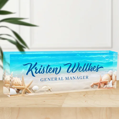 Miniatura 25 de Placa de nombre de escritorio personalizada, placas de identificación acrílicas para escritorio, decoración de oficina, regalos personalizados