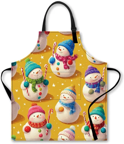 Miniatura 13 de Nuxovilar Delantales para mujer con bolsillos, 26.77 x 30.7 pulgadas, ideal para cocinar, hornear, reuniones de Navidad