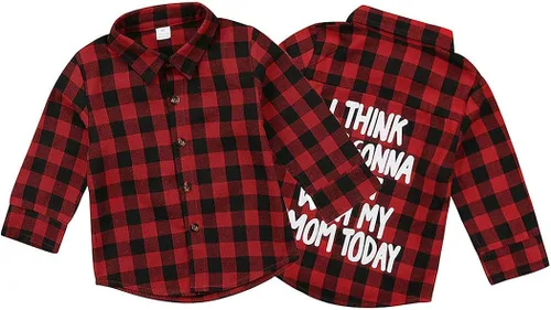 Miniatura 6 de Camisa de manga larga para bebé y niña a cuadros para niños primavera invierno