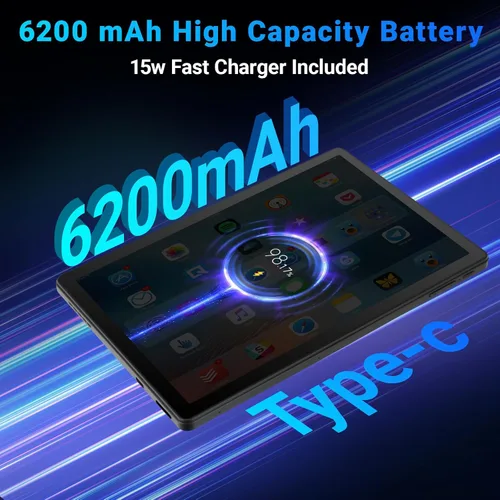 Miniatura 5 de Gleeso Tableta, tableta Android de 10 pulgadas, 30GB+128GB+2TB TF, 6200mAh, carga rápida de 15W, pantalla IPS HD 1280x800, WiFi 6, BT 5.4, cámara