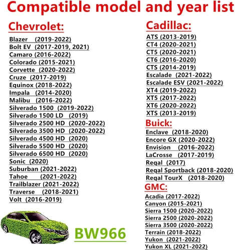 Miniatura 2 de BW966 Filtro de aire de cabina para Enclave, Envision, Blazer, Camaro, Colorado, Cruze, Equinox, Impala, Malibu, Silverado, Traverse, Acadia