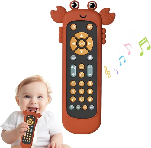 Miniatura 9 de Juguete de control remoto de TV para bebés con sonido y luz musical, juguete realista para niños pequeños, juguete de aprendizaje educativo temprano