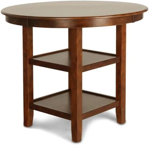 Miniatura 6 de New Classic Furniture Gia - Juego redondo de 5 piezas de altura de mostrador con 1 mesa de comedor y 4 sillas, 42 pulgadas, marrón